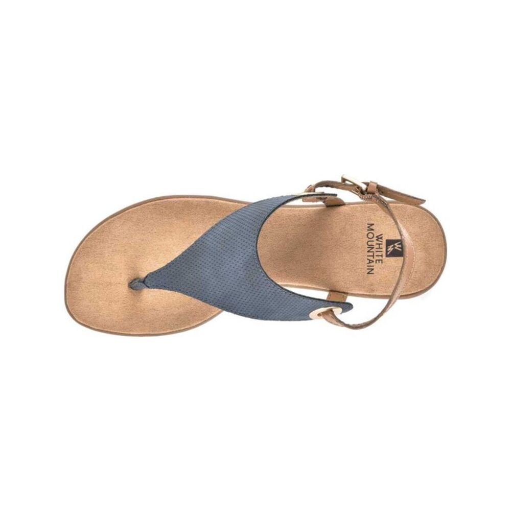 JOURNEE COLLECTION Womens Navy Cushioned London Slip On Thong Sandals 6 M - Picture 3 of 4